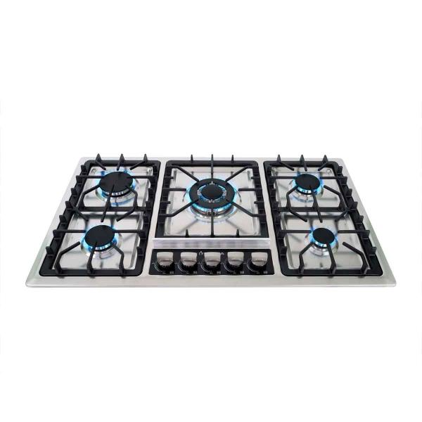 PARRILLA DE GAS SUPRA 5Q-PS-87 EMPOTRABLE EN ACERO INOXIDABLE GAS LP Y NATURAL