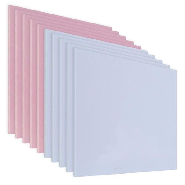 PACK DE 10 LÁMINAS DE ACRÍLICO COLORES PASTELES, AZUL (5 PZS) ROSA (5PZS)