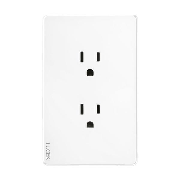 PLACA PLANA CON CONTACTO DUPLEX GLASS BLANCO