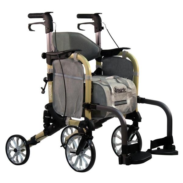 Andadera Rollator de Aluminio Híbrida ReActiv Color Champagne