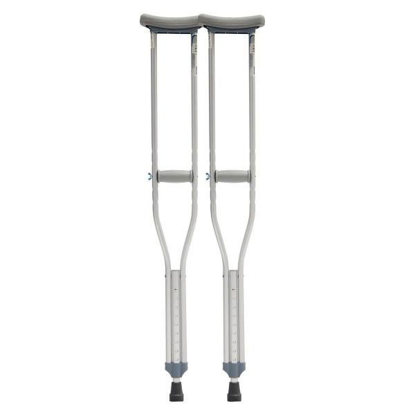 Muletas ReActiv de Aluminio con Ajuste Telescópico, Tam. Mediana, Color Gris