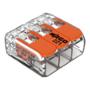 CONECTOR DE EMPALME ELÉCTRICO DE PALANCA 3 POLOS 30 PIEZAS COLOR NARANJA