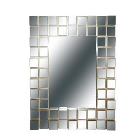ESPEJO RECTANGULAR CON MARCO DE PLÁSTICO DORADO 74 X 56 CM MOSAICO GEOMÉTRICO ELEGANTE