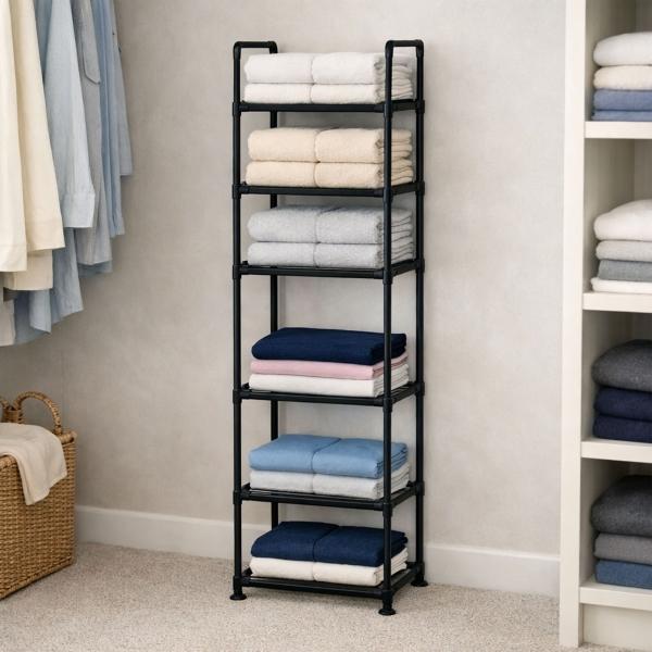 ESTANTE 6 NIVELES 41 x 33 x 164 CM NEGRO