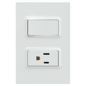 INTERRUPTOR SIM 10AX +TOM US 2P+T 15A COLOR BLANCO
