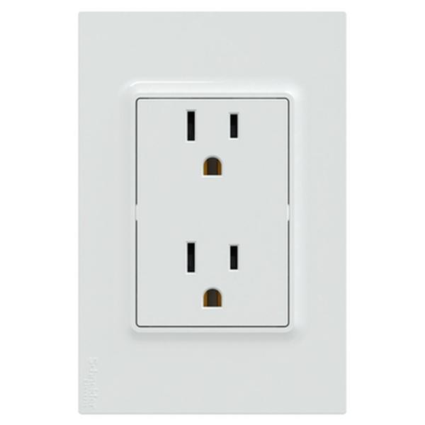 TOMA CORRIENTE DUPLEX US 2P+T 15A 127V PLACA COLOR BLANCO