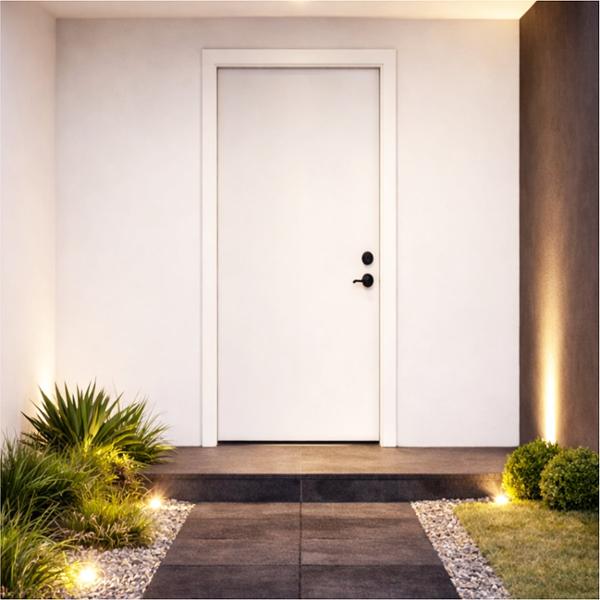 PUERTA ACERLUM DE ACERO LISA BLANCA SEMI BRILLANTE 90 X 213 X 4 CM