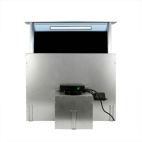 CAMPANA DE COCINA EMPOTRABLE 87 CM NEGRO CON SISTEMA DOWN DRAFT