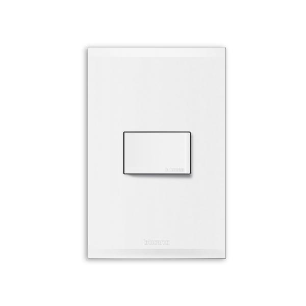 PLACA CON 1 INTERRUPTOR SENCILLO DE POLICARBONATO BLANCA
