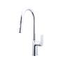 LLAVE PARA FREGADERO MONOMANDO CROMO CUELLO ALTO 17" CON MANGUERA RETRÁCTIL