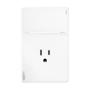 PLACA PLANA CON 1 INTERRUPTOR SENCILLO Y 1 CONTACTO DE 1.5 MÓDULOS GLASS BLANCO