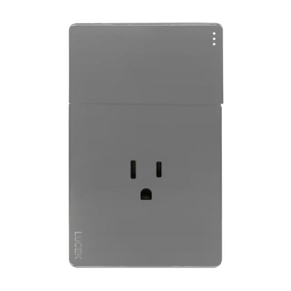 PLACA PLANA CON 1 INTERRUPTOR SENCILLO Y 1 CONTACTO DE 1.5 MÓDULOS GLASS PLATA