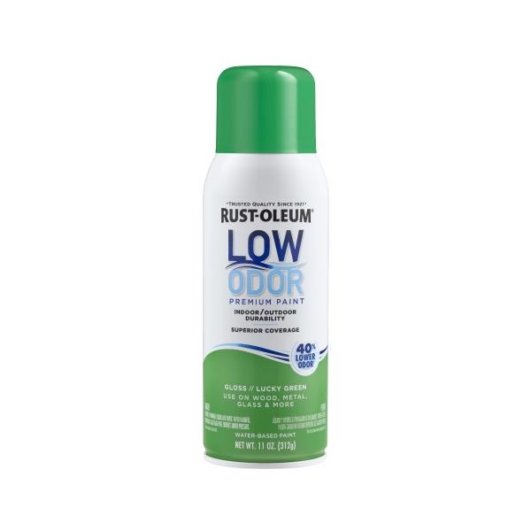 Low Odor Esmalte al agua Verde Suerte Brillante Aerosol 312 g