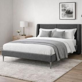 CABECERA KING SIZE DICASA MILAN GRIS OSCURO + BASE SLIM