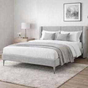 CABECERA QUEEN SIZE DICASA MILAN PLATINADO + BASE SLIM