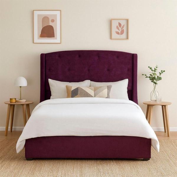 CABECERA MATRIMONIAL DICASA ZEFYR MORADO + BASE CAMA