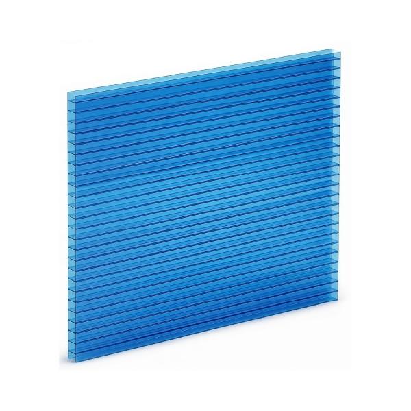 LAMINA DE POLICARBONATO CELULAR COLOR AZUL 1.83X6.1 ESPESOR 6MM GARANTIA 10 AÑOS