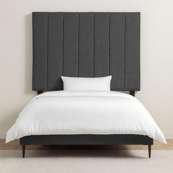 CABECERA MATRIMONIAL DICASA ARGOS GRIS OSCURO + BASE CAMA SLIM
