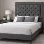 CABECERA KING SIZE DICASA MARY GRIS OSCURO + BASE CAMA SLIM