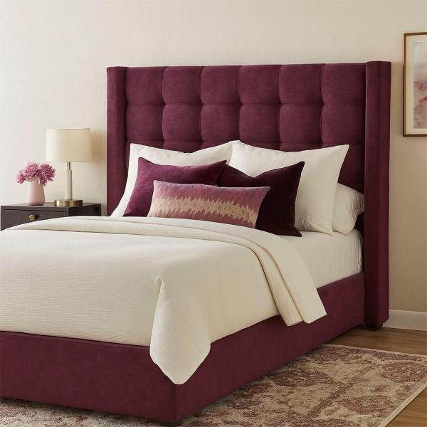 CABECERA MATRIMONIAL DICASA TITAN MORADO + BASE CAMA