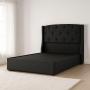 CABECERA KING SIZE DICASA ZEFYR NEGRO + BASE CAMA