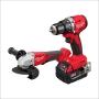 COMBO DE TALADRO ROTOMARTILLO DE 1/2" BRUSHLESS Y MINI ESMERILADORA BRUSHLESS DE DISCO DE 4 1/2"