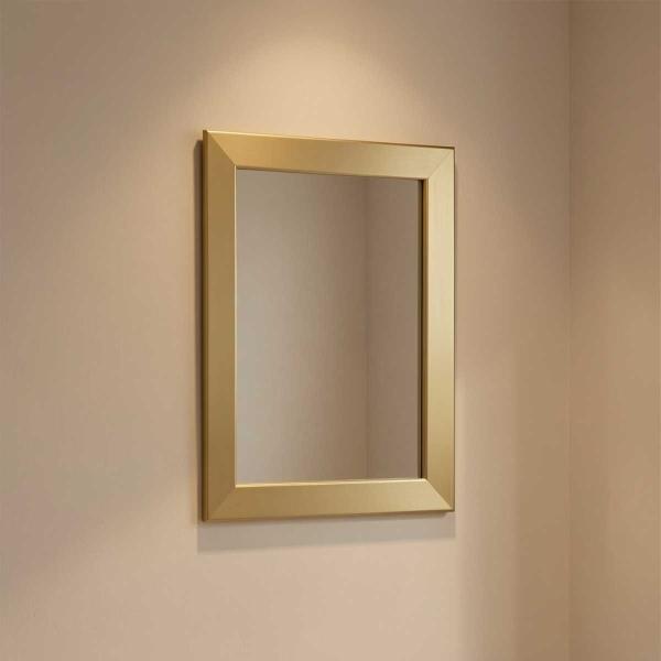 Espejo Rectangular Marco de Plastico Dorado 40x50cm