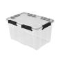 CAJA ORGANIZADORA TRANSPARENTE 51 L PLÁSTICO TAPA TRANSPARENTE/NEGRA CON CIERRE HERMÉTICO