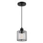 LÁMPARA COLGANTE DAMO VIDRIO 1 LUZ NEGRO MATE