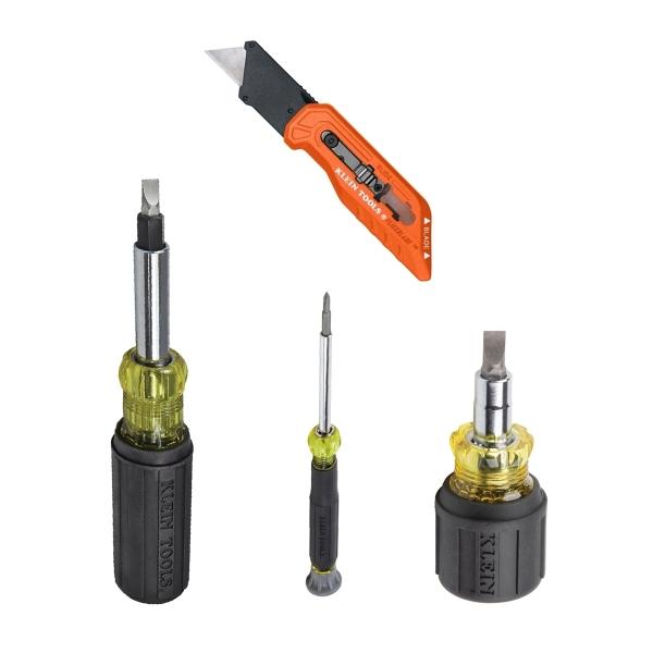 COMBO ELECTRICISTA DE 4 PIEZAS: DES. ELECTRONICA 4 EN 1, DES. 10 EN 1, DES. COMPACTO 6 EN 1 Y NAVAJA