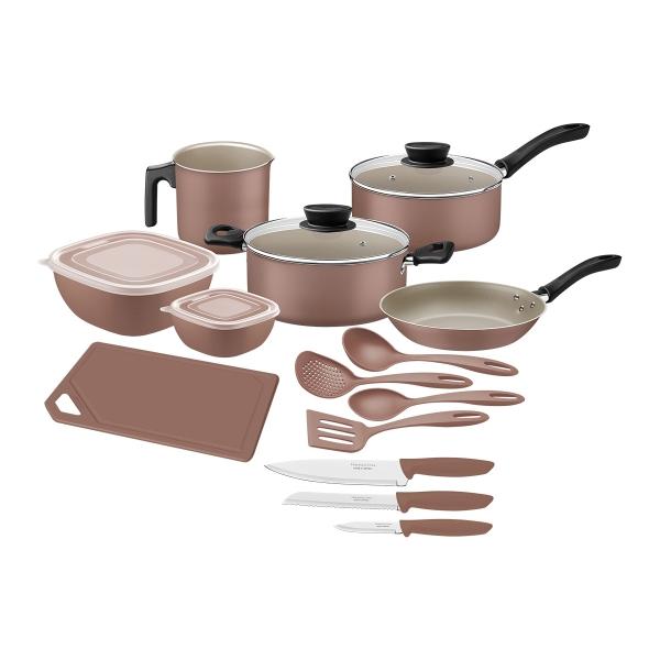 Bateria de Cocina Tramontina Linz Mokaccino, 16pzs.