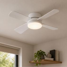 VENTILADOR DE TECHO SOCKET FAN CON LUZ LED RGB CCT Y CONTROL REMOTO BLANCO