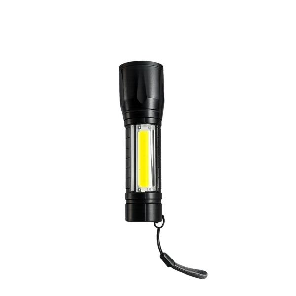 LINTERNA DUALBEAM FLASHLIGHT LED RECARGABLE XPE + COB 200 LM USB COMPACTA