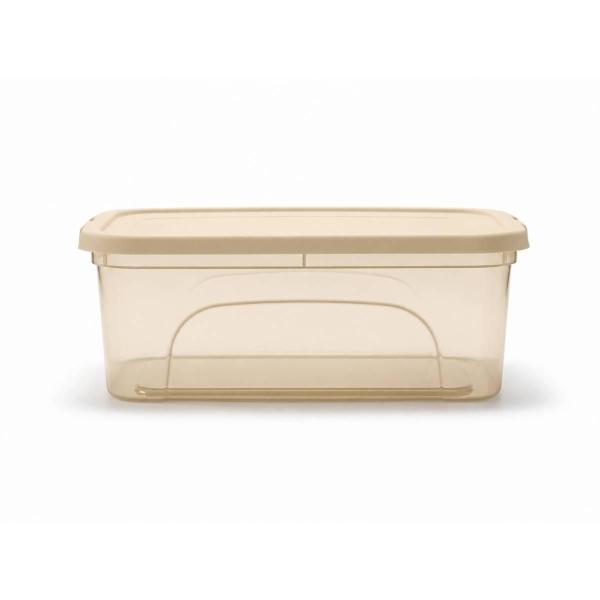 CAJA ZAPATERA BEIGE CLARIFICADO CON TAPA
