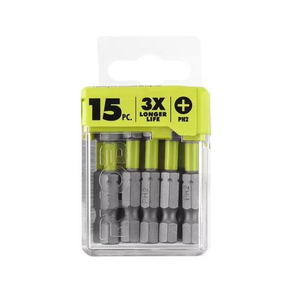 JUEGO DE PUNTAS DE IMPACTO PHILLIPS PH2 DE 2 IN 15 PIEZAS