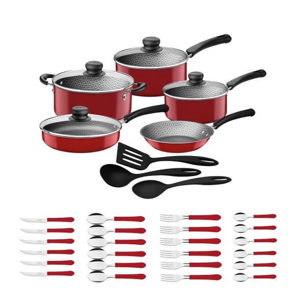 Bateria de Cocina Con Set de Cubiertos, 36pzs.
