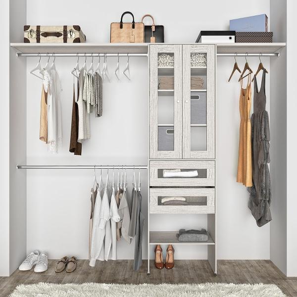 CLOSET 2 CAJONES CON PUERTAS DIAMANTE CHARDONNAY