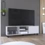 MESA PARA TV TUNEZ BLANCO DUQUEZA PARA TELEVISOR HASTA 70 PULGADAS.