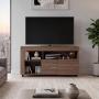 MESA PARA TV LUK CHOCOLATE CON ESPACIO PARA TELEVISOR DE HASTA 60 PULGADAS.