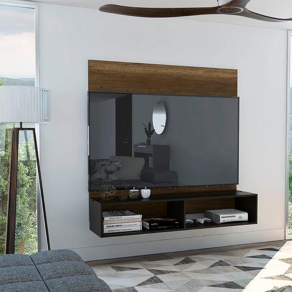 MESA PARA TV CLASIC COBRE Y WENGUE PARA TELEVISOR DE 60 PULGADAS.