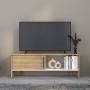 MESA PARA TV NAVI FRESNO EUROPEO Y BLANCO DUQUEZA PARA TELEVISOR HASTA 55 PULGADAS CON PUERTA.