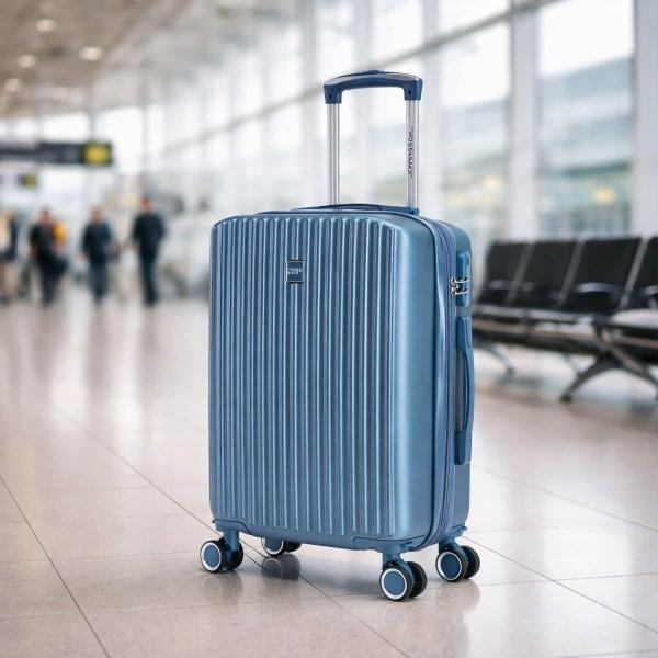 MALETA DE MANO RÍGIDA EXPANDIBLE 10KG CON RUEDAS 360 GRADOS Y FORRO IMPERMEABLE AZUL