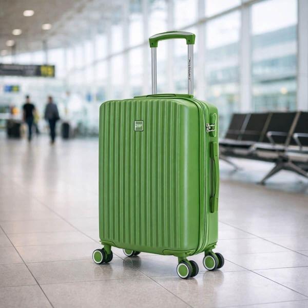 MALETA DE MANO RÍGIDA EXPANDIBLE 10KG | CON RUEDAS 360° Y FORRO IMPERMEABLE, VERDE.