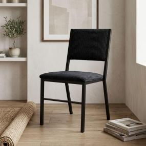 SILLA DE COMEDOR TAPIZADA ZOVI COLOR NEGRO
