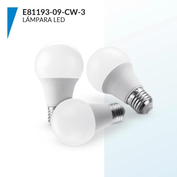 FOCO LED A19 LF 9W (60W) E26 800 LM LUZ FRÍA 3 PACK