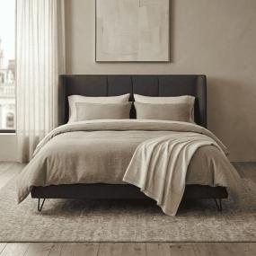 CAMA KING SIZE HAMPTON - COLOR AZUL MARINO