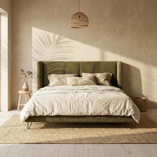 Cama King Size Hampton - Color Verde