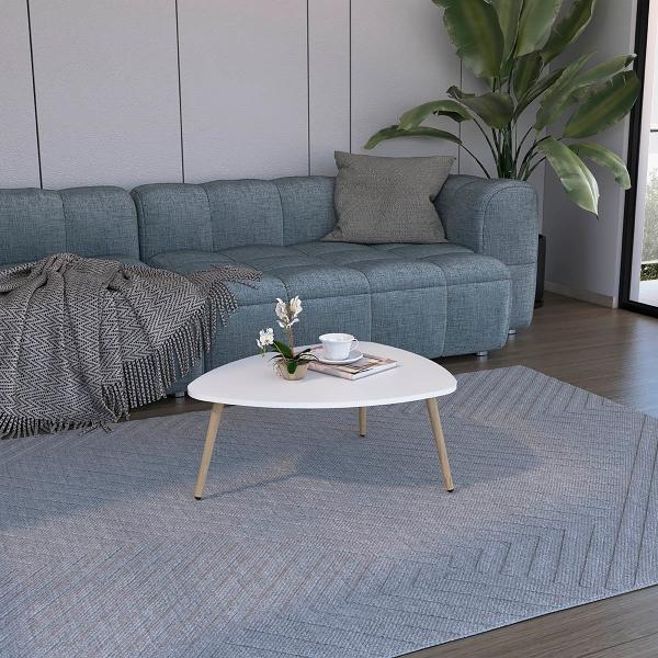 MESA DE CENTRO NARIK BLANCO DUQUEZA CON BORDES OVALADOS
