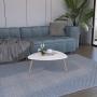 MESA DE CENTRO NARIK BLANCO DUQUEZA CON BORDES OVALADOS