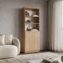 LIBRERO HOME MACADAMIA Y BLANCO